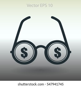dollar glasses vector illustration