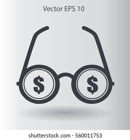 dollar glasses vector illustration