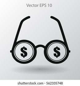 dollar glasses vector illustration