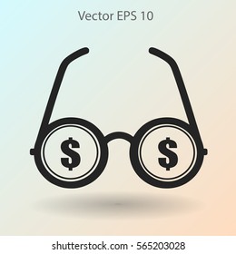 dollar glasses vector illustration