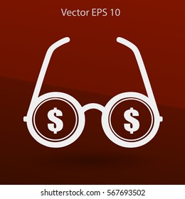 dollar glasses vector illustration
