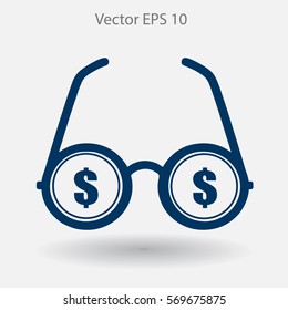 dollar glasses vector illustration