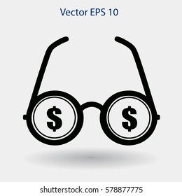 dollar glasses vector illustration