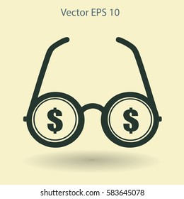 dollar glasses vector illustration