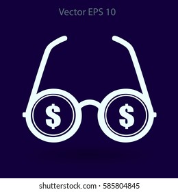 dollar glasses vector illustration