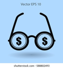 dollar glasses vector illustration