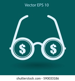 dollar glasses vector illustration