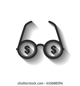 dollar glasses vector illustration