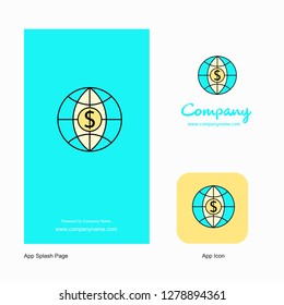 Dollar globe  Company Logo App Icon and Splash Page Design. Creative Business App Design Elements