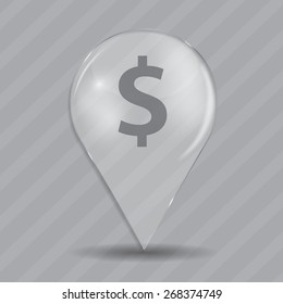 Dollar Glossy Icon Vector Illustration