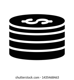 dollar glyph flat vector icon