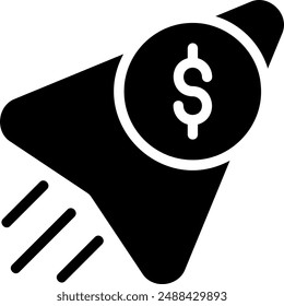 dollar glyph icon illustration vector