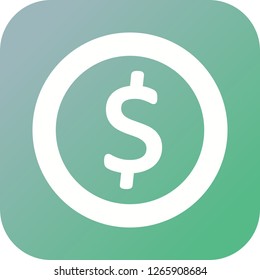 Dollar glyph round corner multi color gradient BG