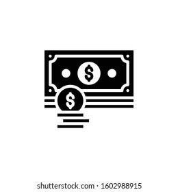 Dollar Glyph Style Illustration. vector symbol.