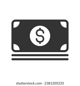 Dollar-Glyphe, Vektorsymbol einzeln. Dollar-Stock-Vektorsymbol für Web-, Mobil-App- und i-Design