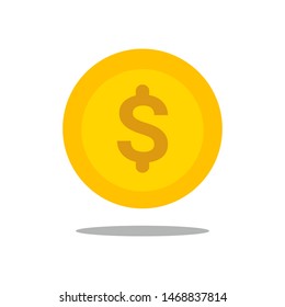 Dollar Gold Coin Icon Design. Financial golden coin dollar Vector.