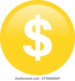 Vector de símbolo de moneda de oro de dólar.