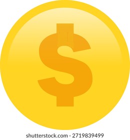 Vector de símbolo de moneda de oro de dólar.