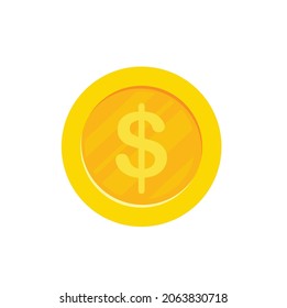 Moneda de oro en dólares. ilustración vectorial