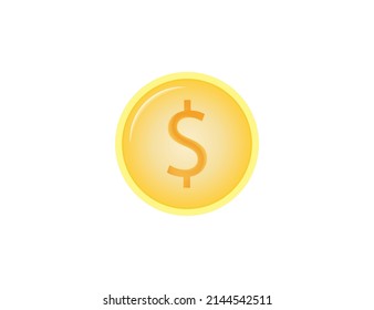 Dólar, moneda de oro. Ilustración vectorial.