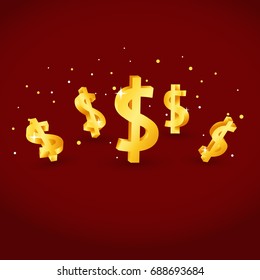 dollar gold currency 3d