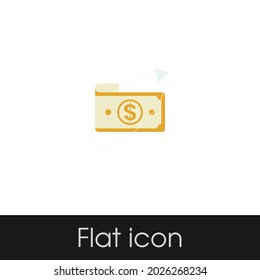 dollar gold Flat icon Design Isolated White Background, Eps 10