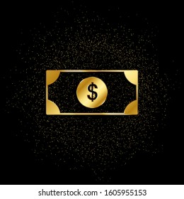 Dollar gold, icon. Vector illustration of golden particle