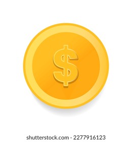 Dollar golden coin money vector illustration isolated on white background