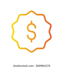 dollar gradient icon isolated on white background
