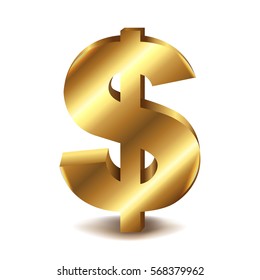 Dollar, With Gradient Mesh, Vector Illustration