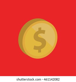 Dollar graphic on red background,vector