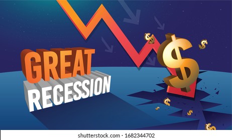 Dollar Great Recession Caused By Corona Virus Illustration Vector