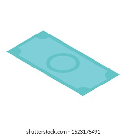 Dollar green banknote icon. Isometric of dollar green banknote vector icon for web design isolated on white background
