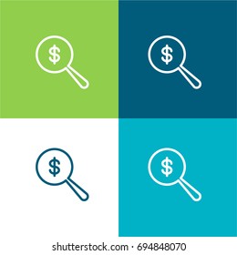 Dollar green and blue material color minimal icon or logo design