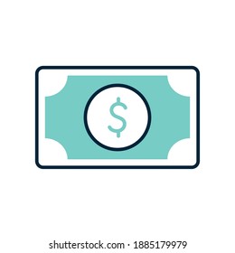 dollar with a green color vector illustration design