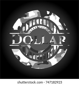 Dollar grey camouflaged emblem