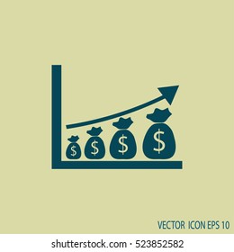 dollar growth chart . financial graph