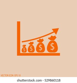 dollar growth chart . financial graph