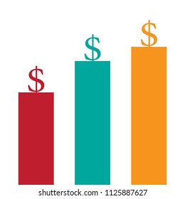 Dollar growth concept. Vector illustration.