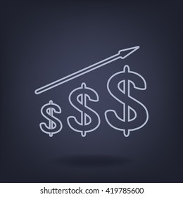 Dollar growth diagram, vector design