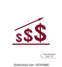 Dollar growth diagram, vector design