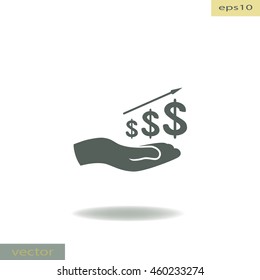 Dollar growth diagram, vector design