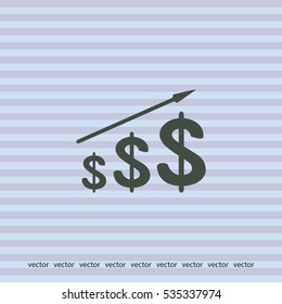 Dollar growth diagram, vector design