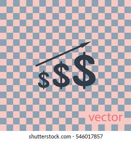 Dollar growth diagram, vector design