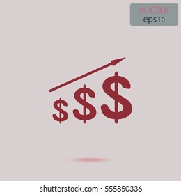 Dollar growth diagram, vector design