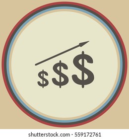 Dollar growth diagram, vector design