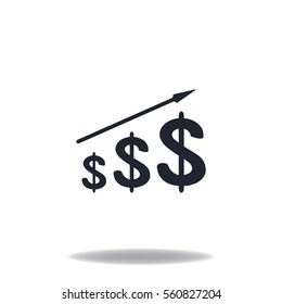 Dollar growth diagram, vector design