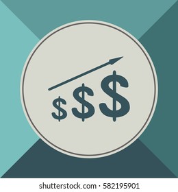 Dollar growth diagram, vector design