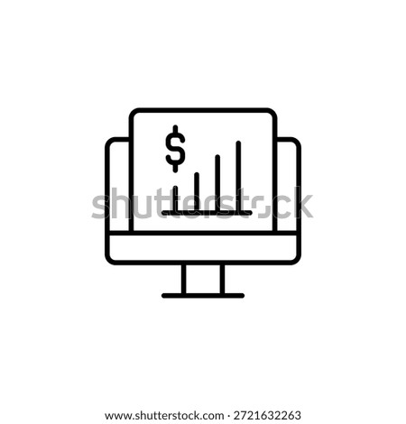 Dollar Growth Displayed On Computer Screen Graph Icon