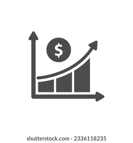 Dollar Growth glyph vector icon isolated. Dollar Growth stock vector icon for web, mobile app and ui design